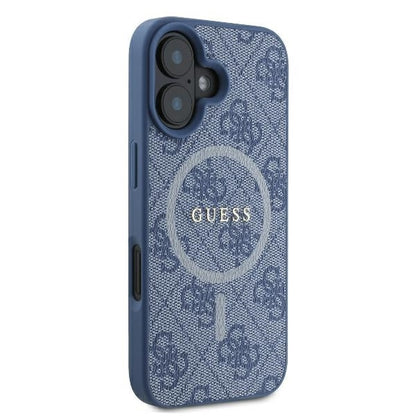 MagSafe hoesje voor Apple iPhone 16, Guess, 4G Ring Classic Logo, Blauw