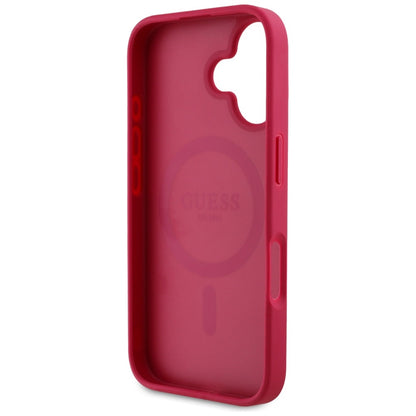 MagSafe hoes voor Apple iPhone 16, Guess, Grained Flowers, Fuchsia