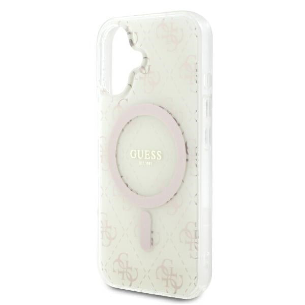 MagSafe hoesje voor Apple iPhone 16, Guess, IML 4G Achtergrond, Wit