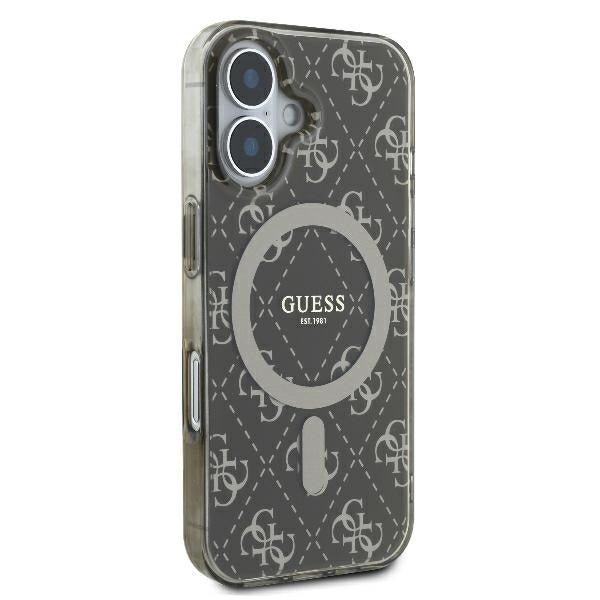 MagSafe hoesje voor Apple iPhone 16, Guess, IML 4G Achtergrond, Bruin