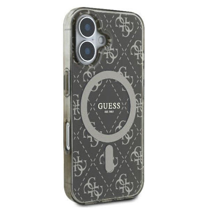 MagSafe hoesje voor Apple iPhone 16, Guess, IML 4G Achtergrond, Bruin