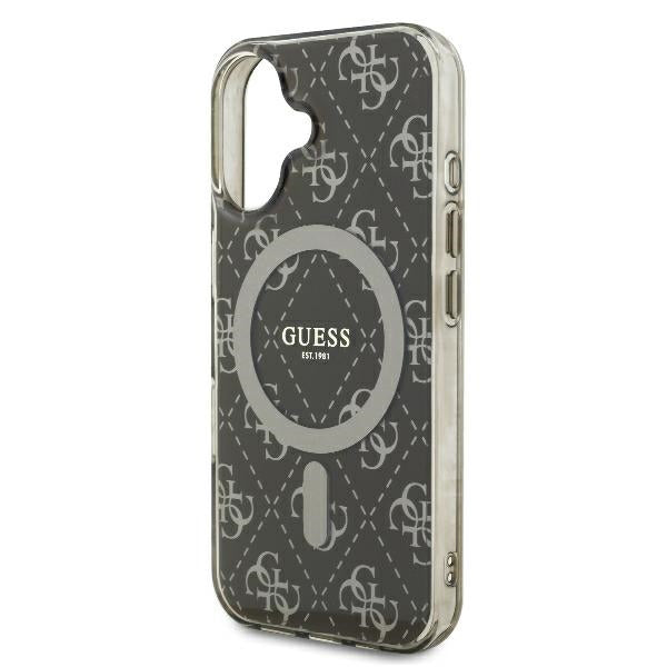 MagSafe hoesje voor Apple iPhone 16, Guess, IML 4G Achtergrond, Bruin
