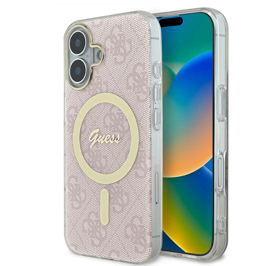 MagSafe hoesje voor Apple iPhone 16, Guess, IML 4G, Roze