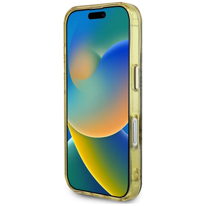 MagSafe hoesje voor Apple iPhone 16, Guess, IML Glitter 4G Circle Triangle, Bruin