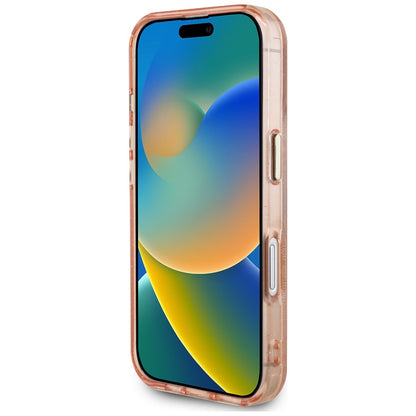 MagSafe hoesje voor Apple iPhone 16, Guess, IML Glitter 4G Circle Triangle, Roze