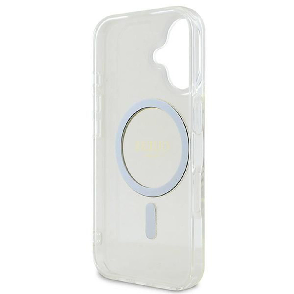 MagSafe hoesje voor Apple iPhone 16, Guess, IML Glitter Circle, Transparant