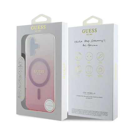 MagSafe hoesje voor Apple iPhone 16, Guess, IML Glitter Gradient, Bruin