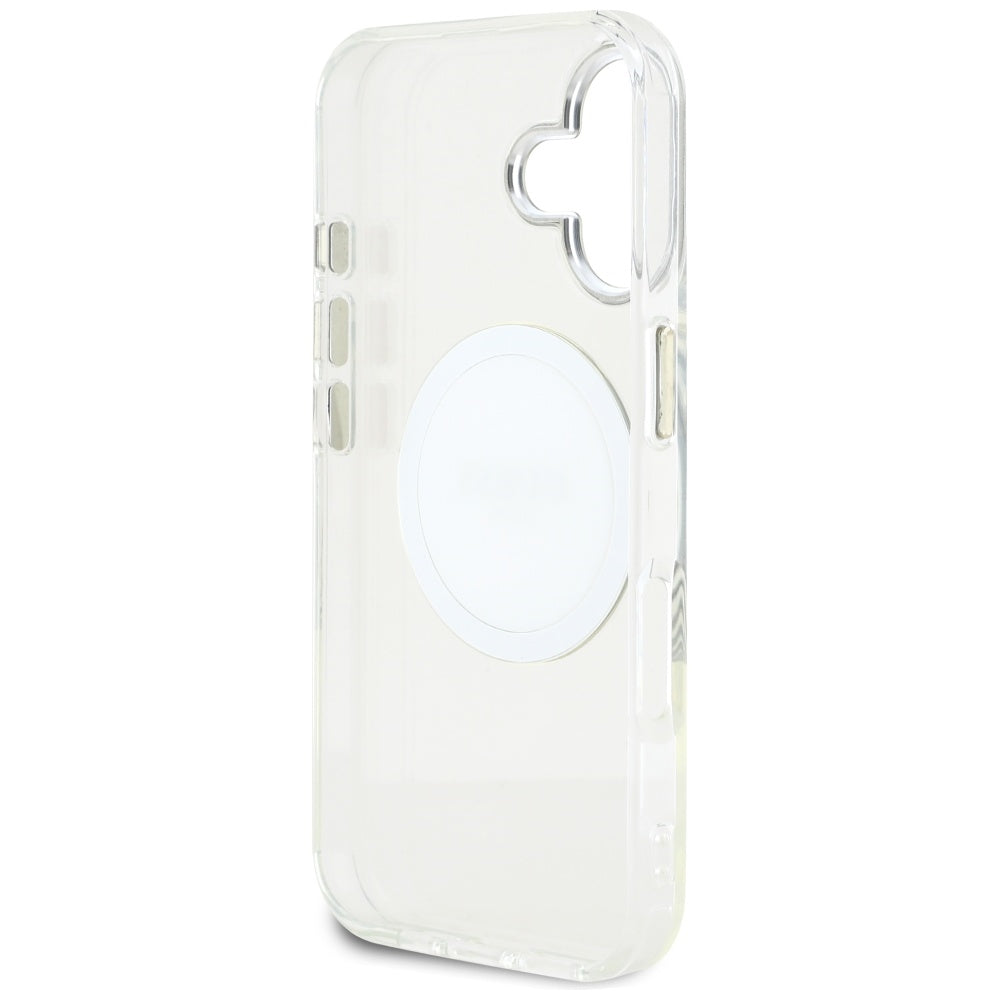 MagSafe hoesje voor Apple iPhone 16, Guess, IML Metal Colored Circle, Wit