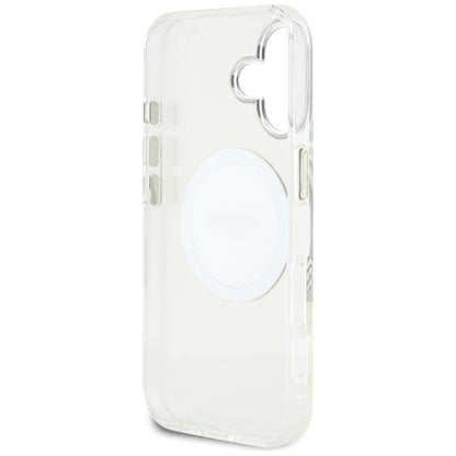 MagSafe hoesje voor Apple iPhone 16, Guess, IML Metal Colored Circle, Wit