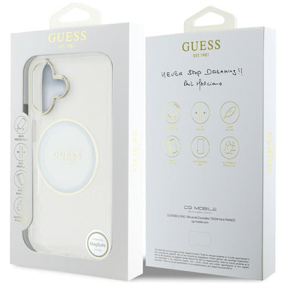 MagSafe hoesje voor Apple iPhone 16, Guess, IML Metal Colored Circle, Wit