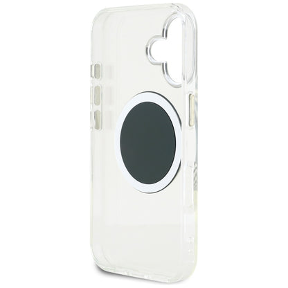 MagSafe hoesje voor Apple iPhone 16, Guess, IML Metal Colored Circle, Zwart