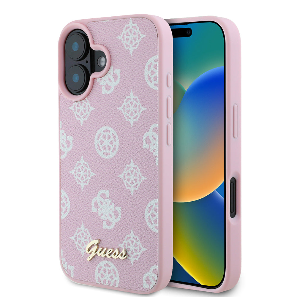 MagSafe hoes voor Apple iPhone 16, Guess, Peony Script, Roze