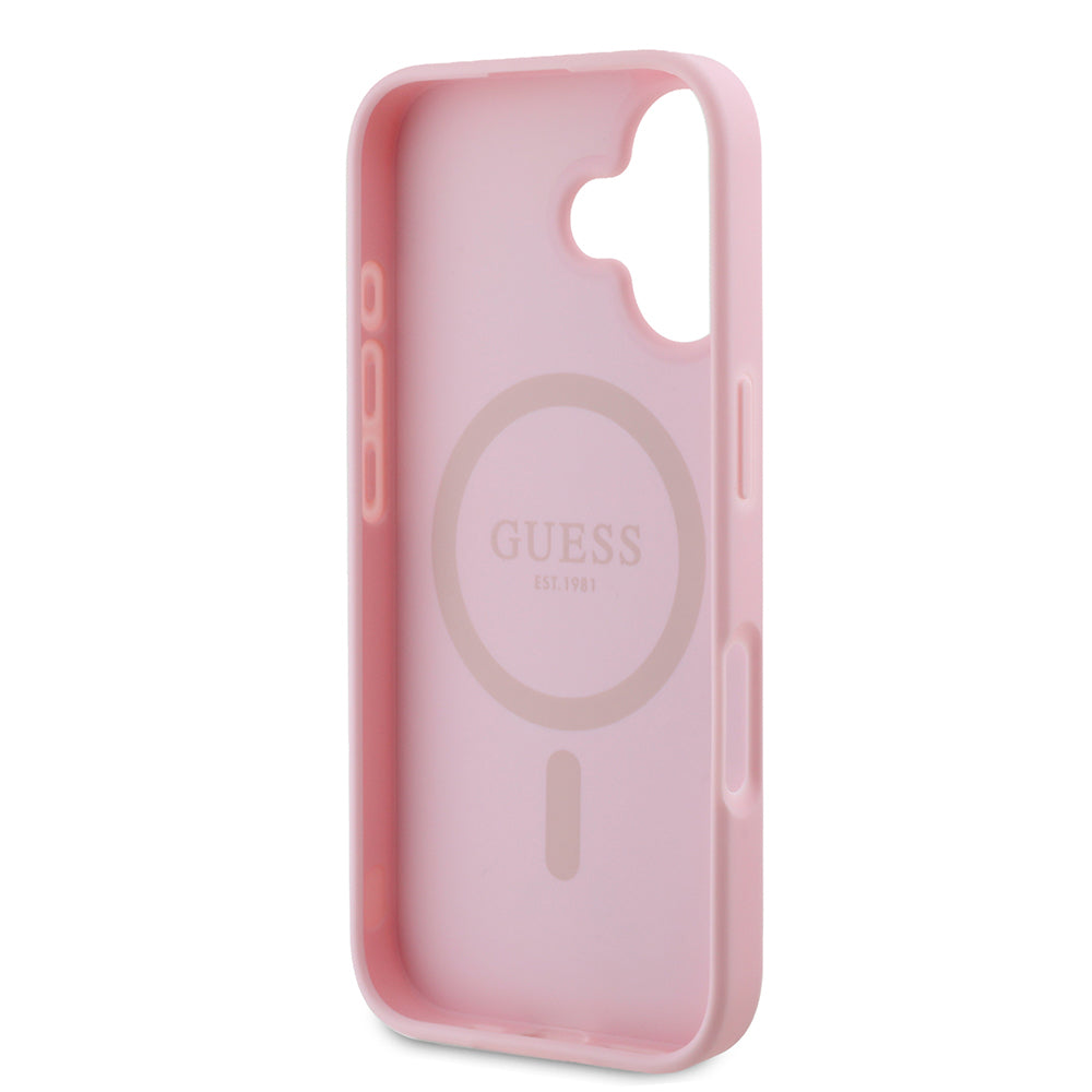 MagSafe hoes voor Apple iPhone 16, Guess, Peony Script, Roze