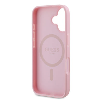 MagSafe hoes voor Apple iPhone 16, Guess, Peony Script, Roze