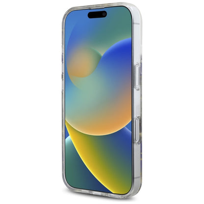 MagSafe hoesje voor Apple iPhone 16, Guess, Resin Flowers and Glitter, Paars