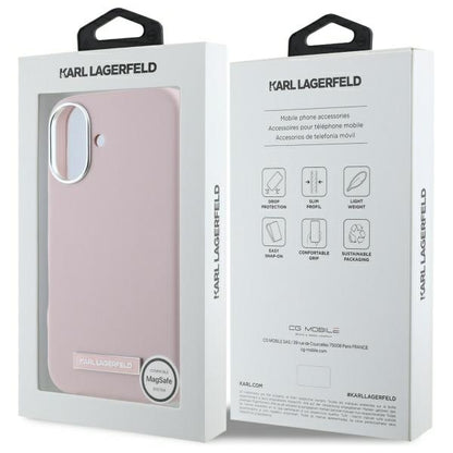MagSafe hoes voor Apple iPhone 16, Karl Lagerfeld, FW Metal Plate, Roze