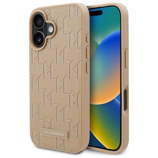 MagSafe hoes voor Apple iPhone 16, Karl Lagerfeld, Hot Stamp, Beige
