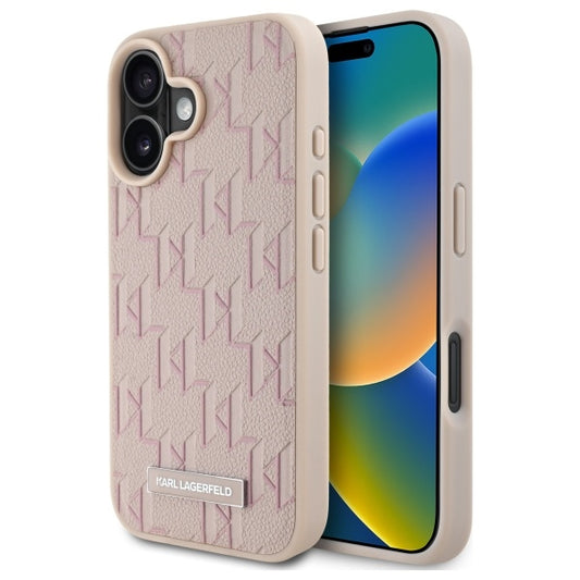 MagSafe hoes voor Apple iPhone 16, Karl Lagerfeld, Hot Stamp, Roze