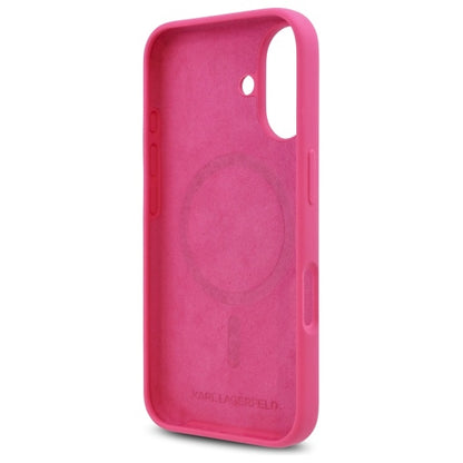 MagSafe hoesje voor Apple iPhone 16, Karl Lagerfeld, Silicone Choupette's Head, Fuchsia
