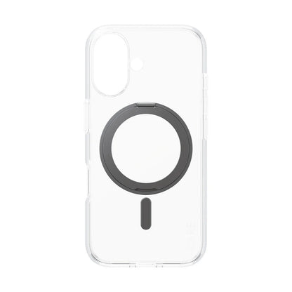 MagSafe hoesje voor Apple iPhone 16, PanzerGlass, Care Feature Kickstand, Transparant Zwart
