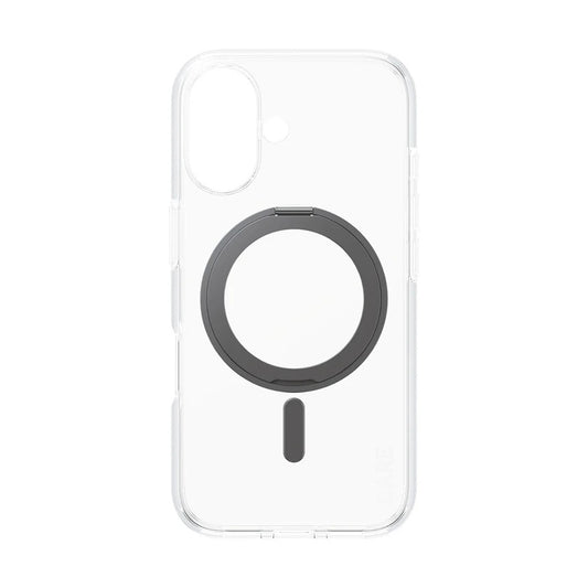 MagSafe hoesje voor Apple iPhone 16, PanzerGlass, Care Feature Kickstand, Transparant Zwart