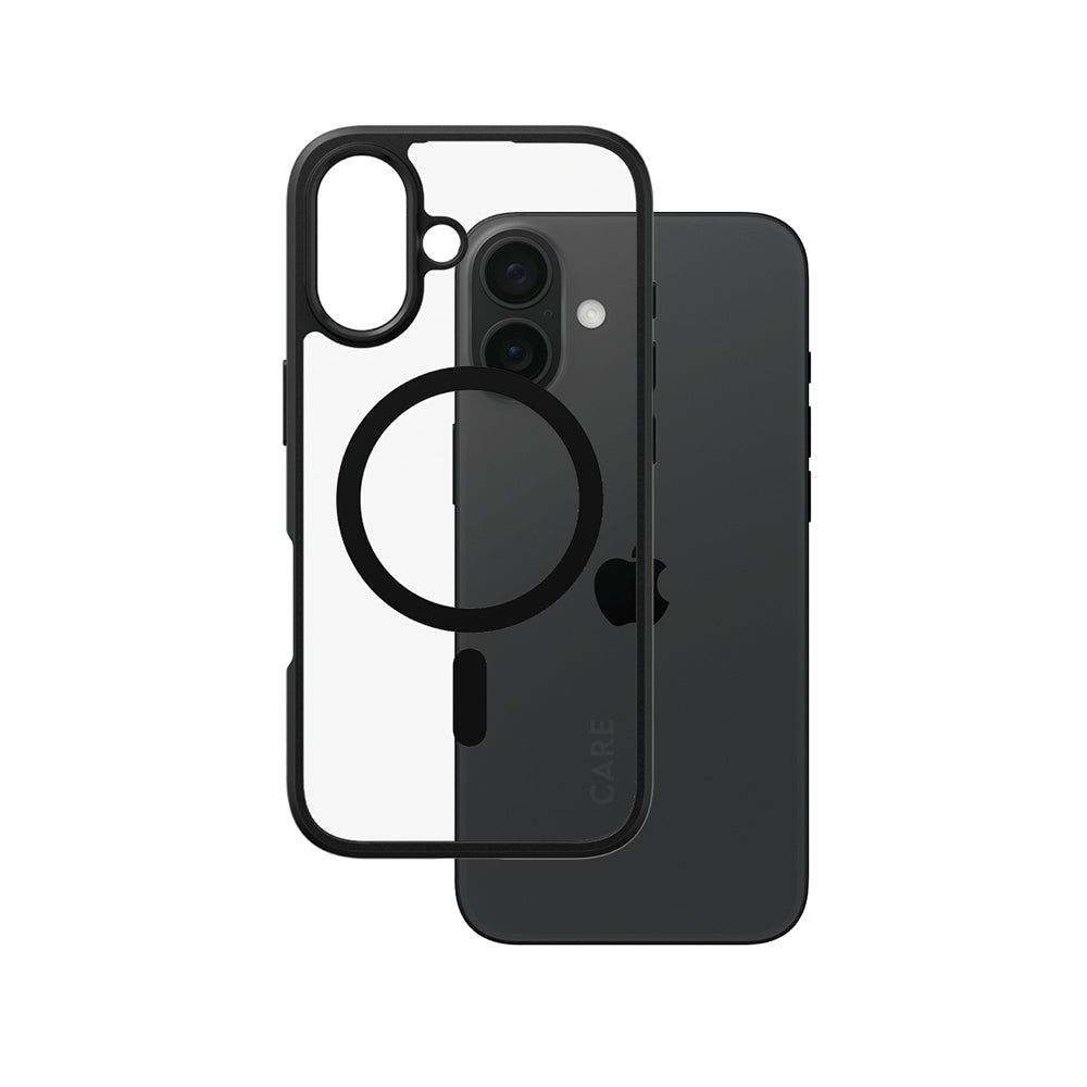 MagSafe hoes voor Apple iPhone 16, PanzerGlass, Care Urban Combat, Transparant Zwart