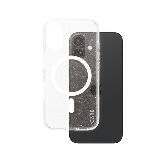 MagSafe hoesje voor Apple iPhone 16, PanzerGlass, Care Urban Combat Star Lit, Transparant Wit