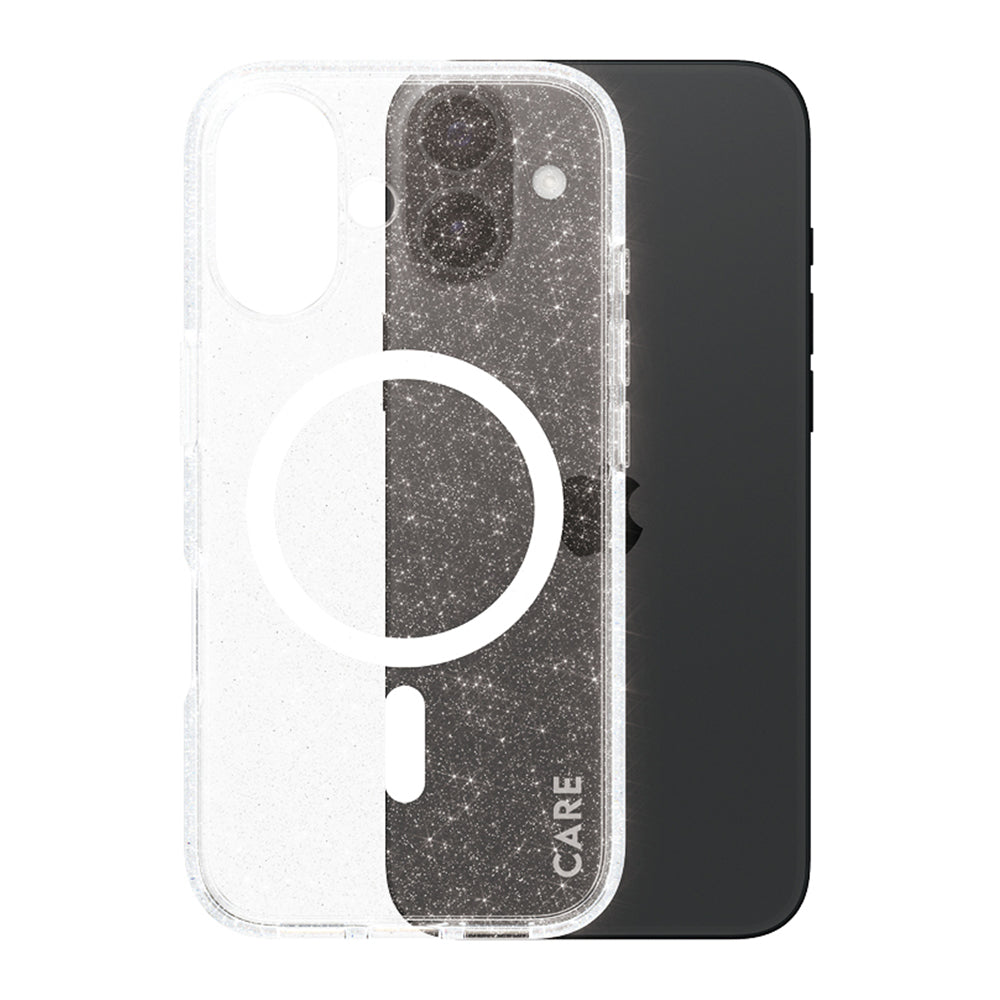 MagSafe hoesje voor Apple iPhone 16, PanzerGlass, Care Urban Combat Star Lit, Transparant Wit