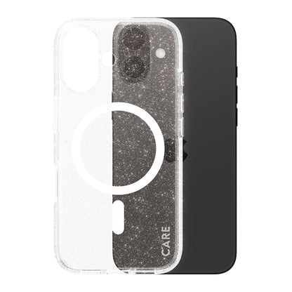 MagSafe hoesje voor Apple iPhone 16, PanzerGlass, Care Urban Combat Star Lit, Transparant Wit
