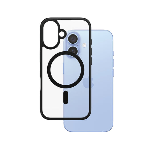 MagSafe hoes voor Apple iPhone 16, PanzerGlass, Frame, Zwart Transparant
