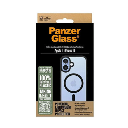 MagSafe hoes voor Apple iPhone 16, PanzerGlass, Frame, Zwart Transparant