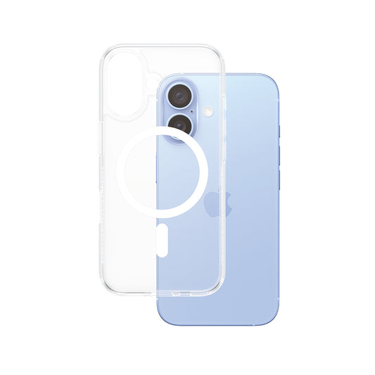 MagSafe hoes voor Apple iPhone 16, PanzerGlass, HardCase, Wit Transparant