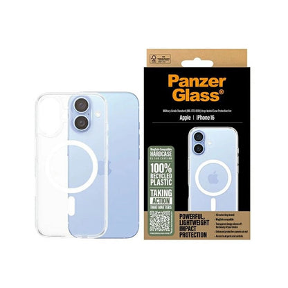 MagSafe hoes voor Apple iPhone 16, PanzerGlass, HardCase, Wit Transparant
