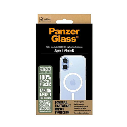 MagSafe hoes voor Apple iPhone 16, PanzerGlass, HardCase, Wit Transparant