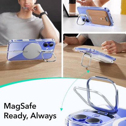 MagSafe hoesje voor Apple iPhone 16 Plus, ESR, Classic Hybrid Kickstand Slide, Transparant