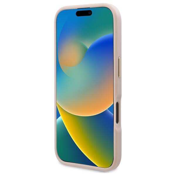 MagSafe hoesje voor Apple iPhone 16 Plus, Guess, 4G Logo Plate, Roze