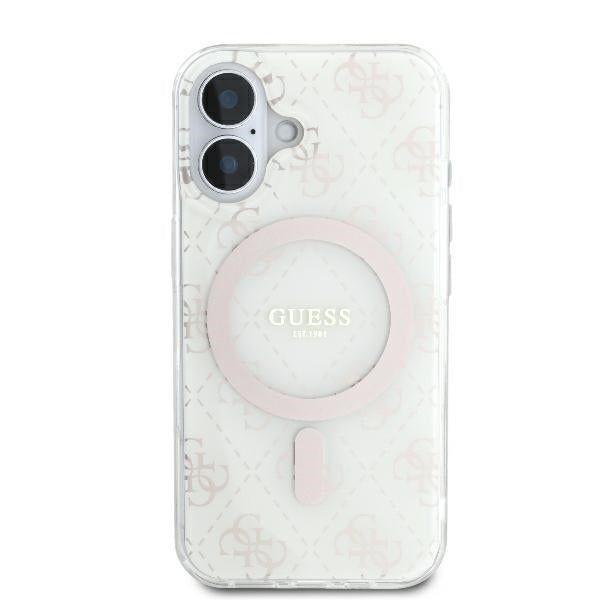 MagSafe hoesje voor Apple iPhone 16 Plus, Guess, IML 4G Achtergrond, Wit