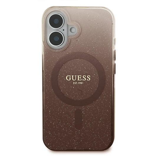 MagSafe hoesje voor Apple iPhone 16 Plus, Guess, IML Glitter Gradient, Bruin