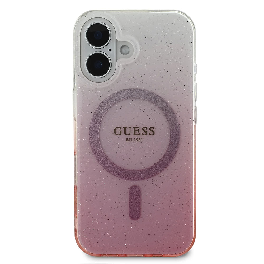 MagSafe hoesje voor Apple iPhone 16 Plus, Guess, IML Glitter Gradient, Roze