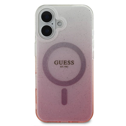 MagSafe hoesje voor Apple iPhone 16 Plus, Guess, IML Glitter Gradient, Roze