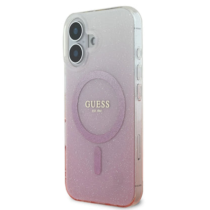 MagSafe hoesje voor Apple iPhone 16 Plus, Guess, IML Glitter Gradient, Roze
