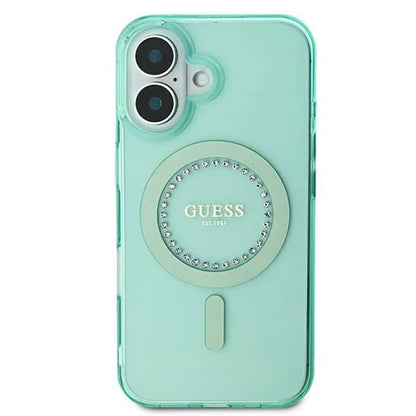 MagSafe hoesje voor Apple iPhone 16 Plus, Guess, IML Rhinestone, Groen