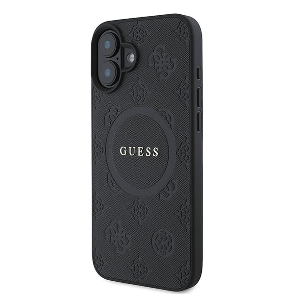 MagSafe hoesje voor Apple iPhone 16 Plus, Guess, Saffiano Peony Classic Logo, Roze