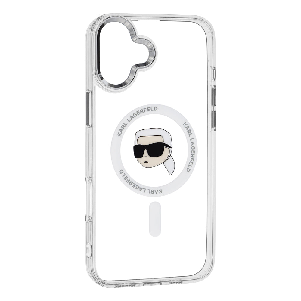 MagSafe hoesje voor Apple iPhone 16 Plus, Karl Lagerfeld, IML Karl's Head, Wit