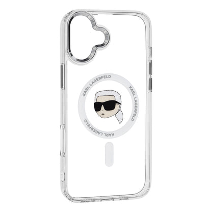 MagSafe hoesje voor Apple iPhone 16 Plus, Karl Lagerfeld, IML Karl's Head, Wit