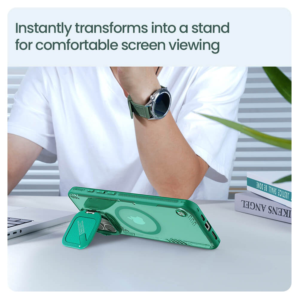 MagSafe-hoesje voor Apple iPhone 16 Plus, Nillkin, Iceblade Prop (zonder camerauitsparing), Groen