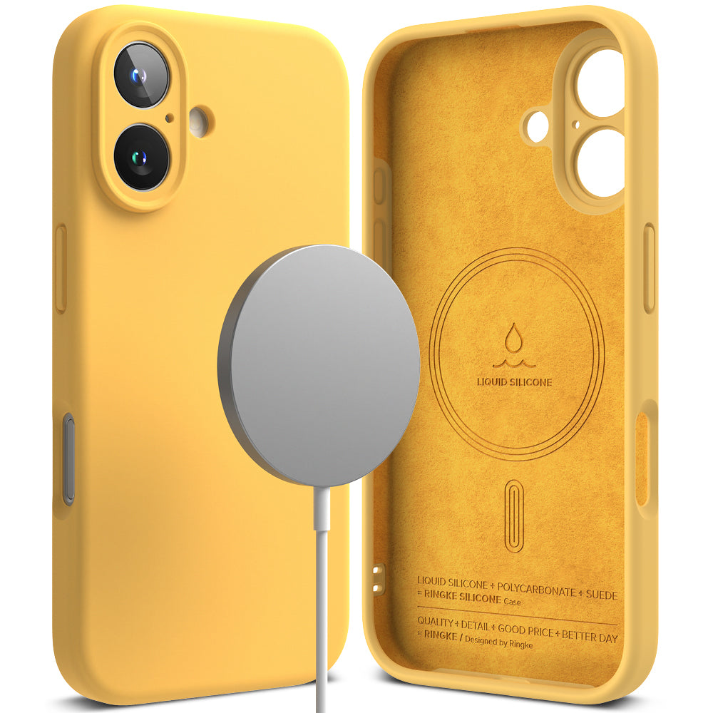 MagSafe Case for Apple iPhone 16 Plus, Ringke, Silicone, Yellow