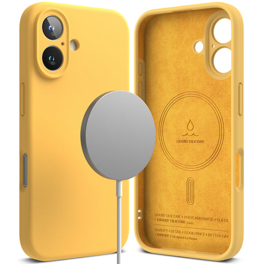 MagSafe-hoesje voor Apple iPhone 16 Plus, Ringke, Siliconen, Geel
