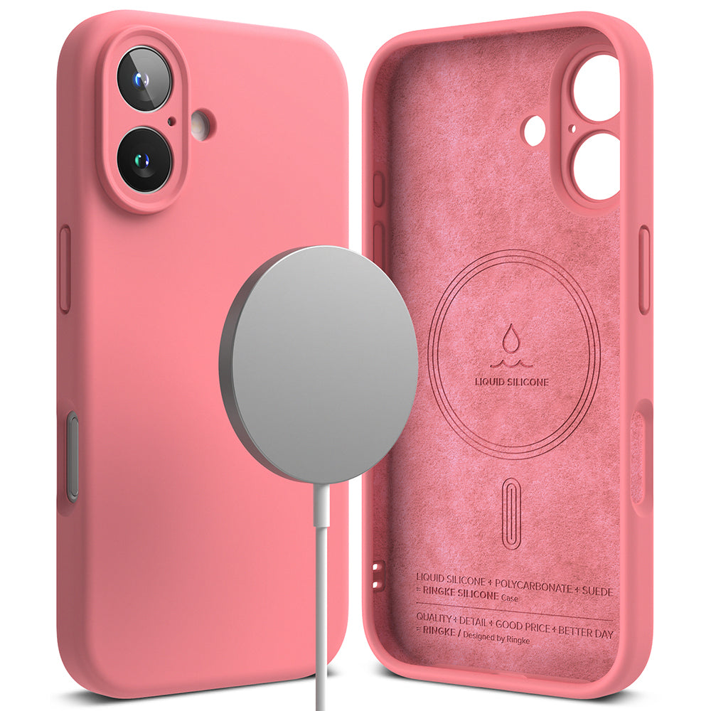 MagSafe Case for Apple iPhone 16 Plus, Ringke, Silicone, Pink