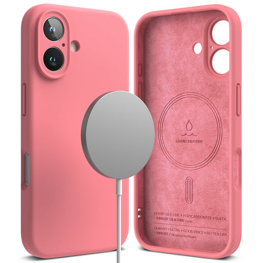 MagSafe-hoesje voor Apple iPhone 16 Plus, Ringke, Siliconen, Roze